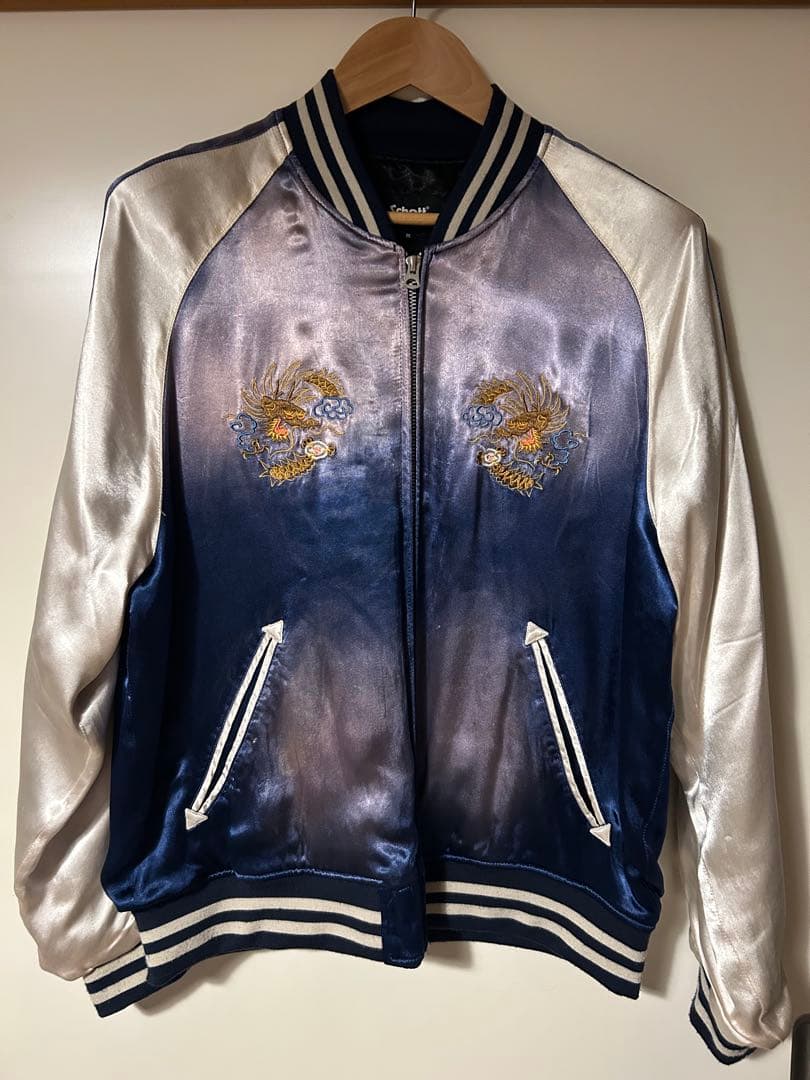 Schott スカジャン Mサイズ ネイビー/シルバー