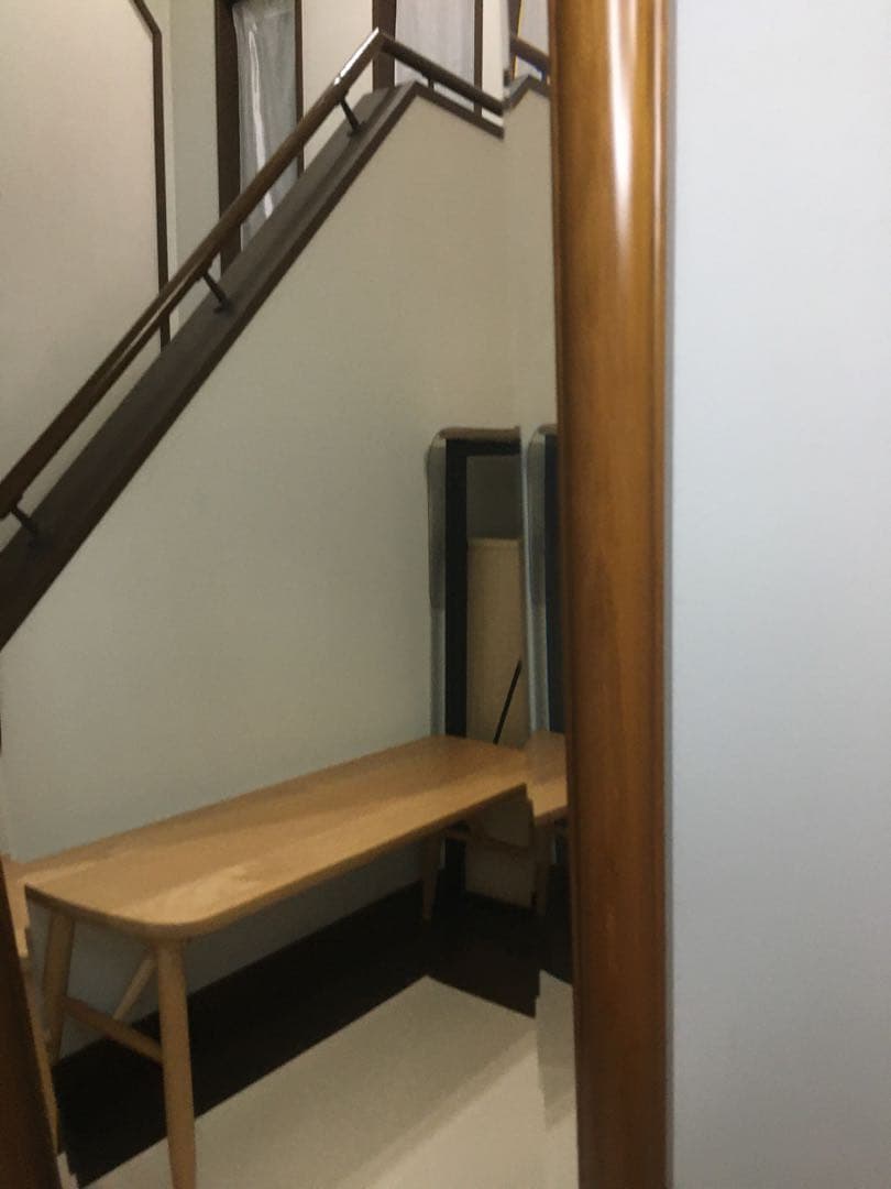 美品 天然木 姿見 鏡 スタンドミラー 面取り鏡 高さ148cm 壁掛けにも対応