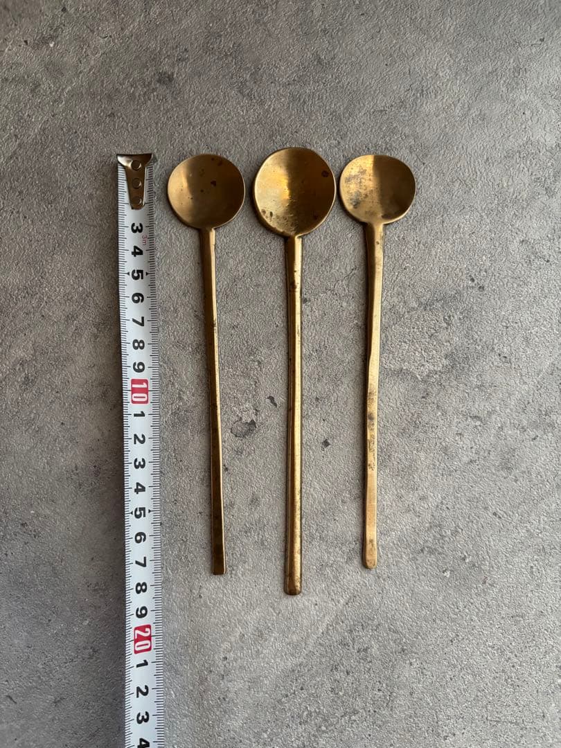 小さな真鍮 スッカラ 韓国 3本セット アンティーク