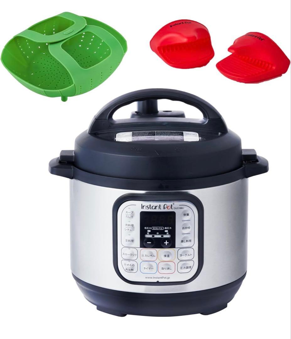 インスタントポット 3.0L 電気圧力鍋 ミトン・シリコンスチーマー付 国内正規