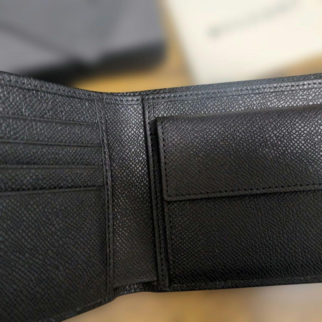 未使用　BVLGARI ブルガリ　二つ折り財布 ブラック　黒　 レザー　ロゴ　箱