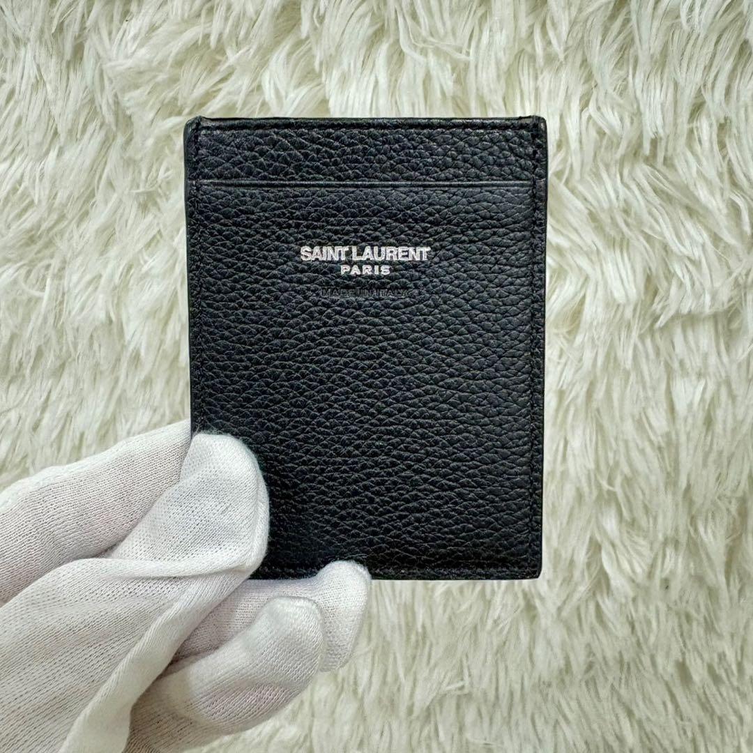 美品 サンローラン SAINT LAURENT マネークリップ カサンドラ 革