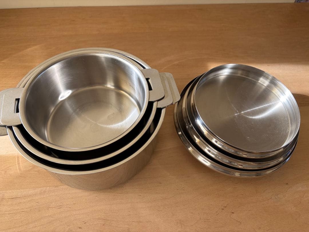 クリステル 深鍋 16/18/20cm 蓋付き 3点セット ハンドル2種