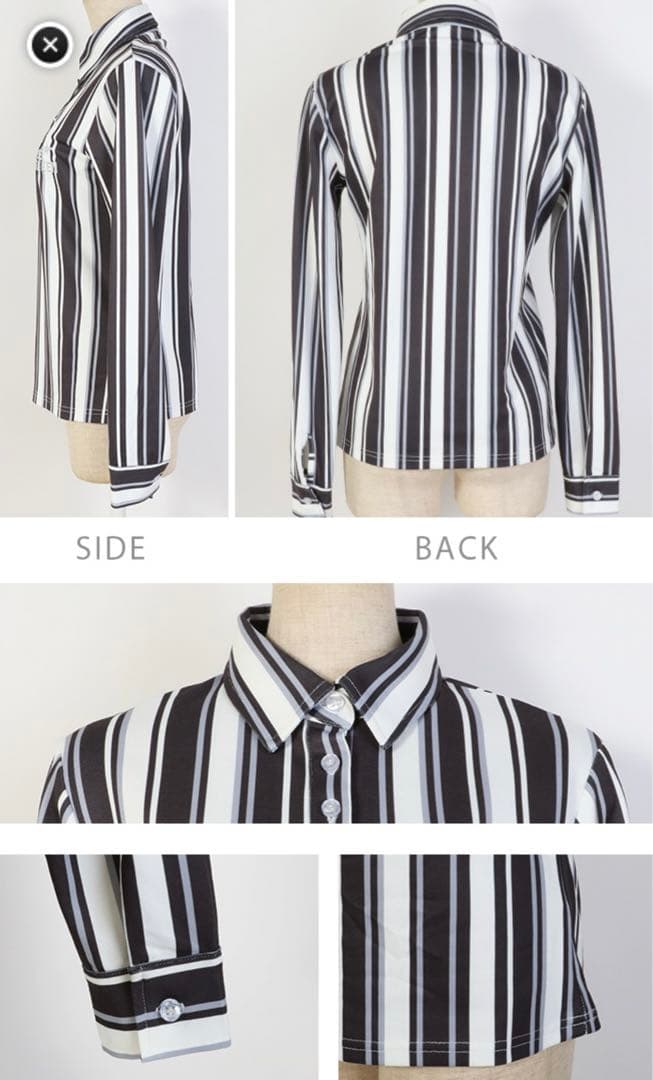 キスオンザグリーン　ストライプ長袖シャツ