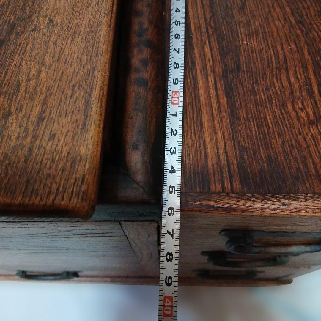 や*す様 レトロ　年代物　木製火鉢 引き出し付き 銅製内装