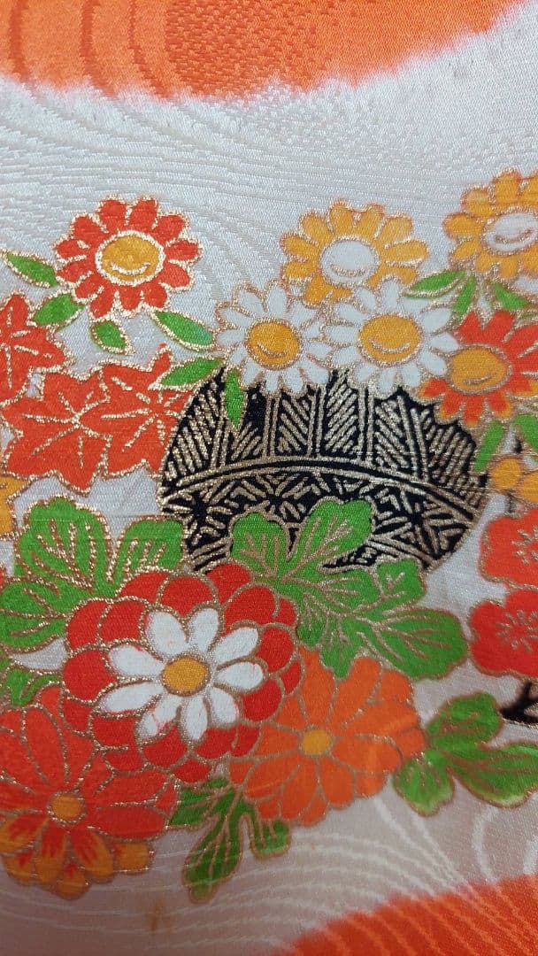 NA215アンティーク子供着物正絹お宮参り3歳着丈82センチ裄丈39センチ