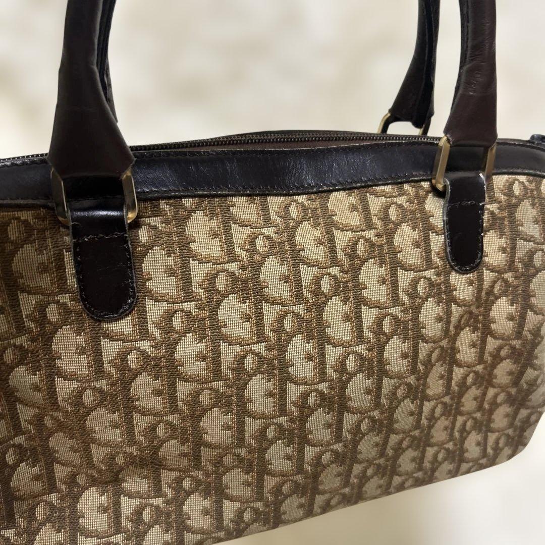 クリスチャンディオール ハンドバッグ ミニボストン トロッター ブラウンCDロゴ