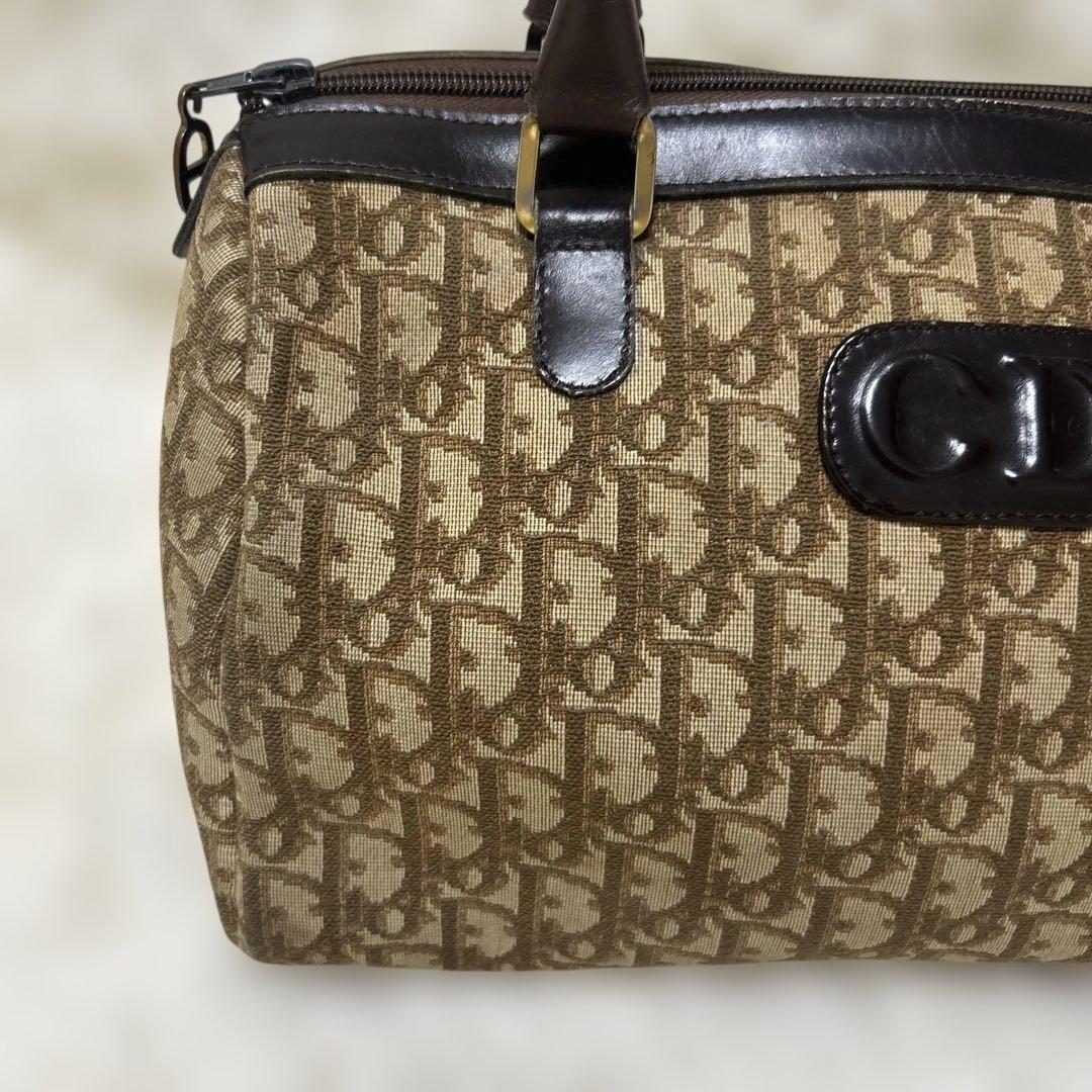 クリスチャンディオール ハンドバッグ ミニボストン トロッター ブラウンCDロゴ