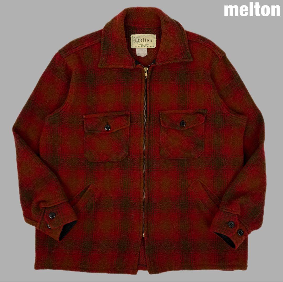 melton 70s USA製 オンブレ CPO ウールジャケット メルトン