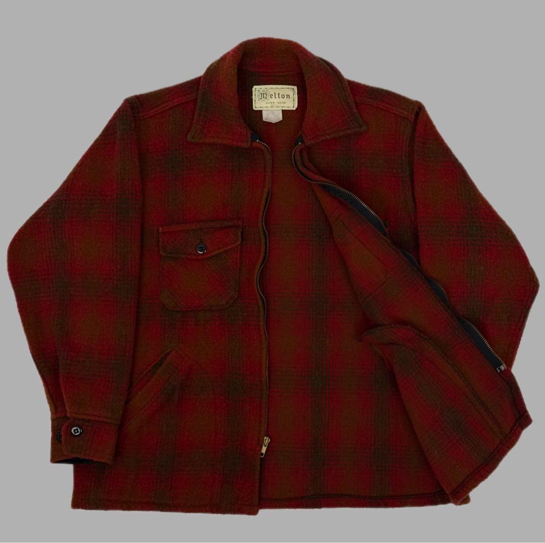 melton 70s USA製 オンブレ CPO ウールジャケット メルトン
