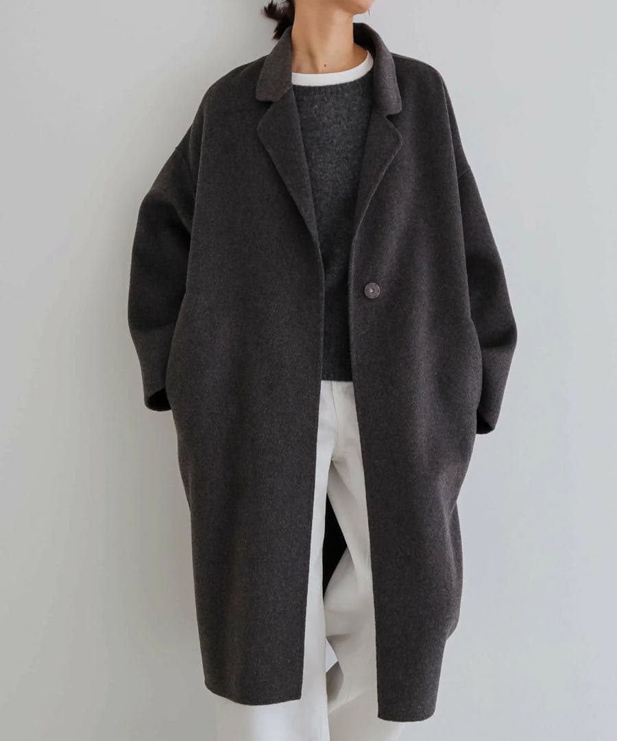 未使用 evernavy リバーロングコクーンコート チャコールグレー MT
