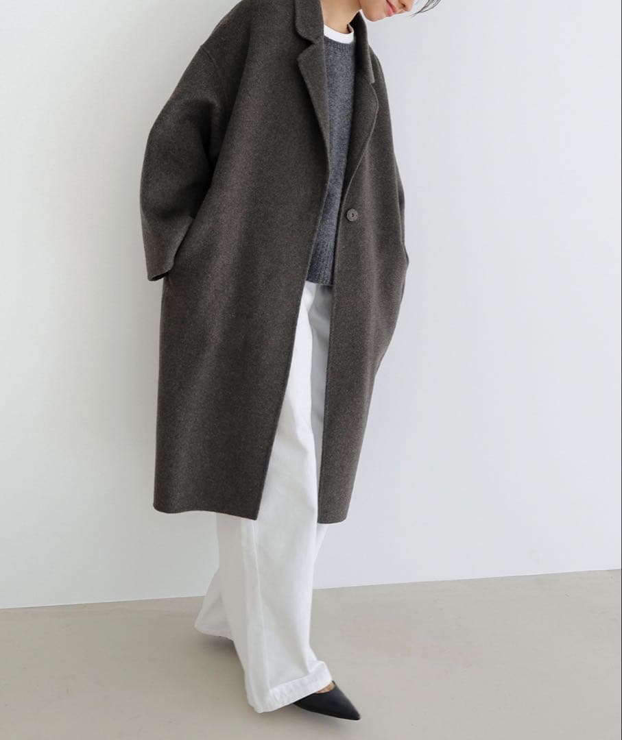 未使用 evernavy リバーロングコクーンコート チャコールグレー MT