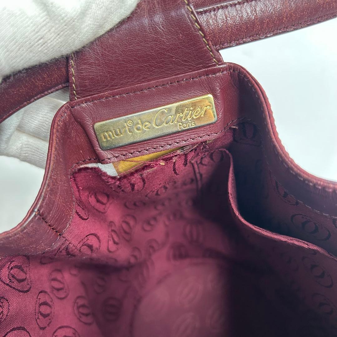 【良品✨️】カルティエ トートバッグ 2way 巾着 マストライン ボルドー