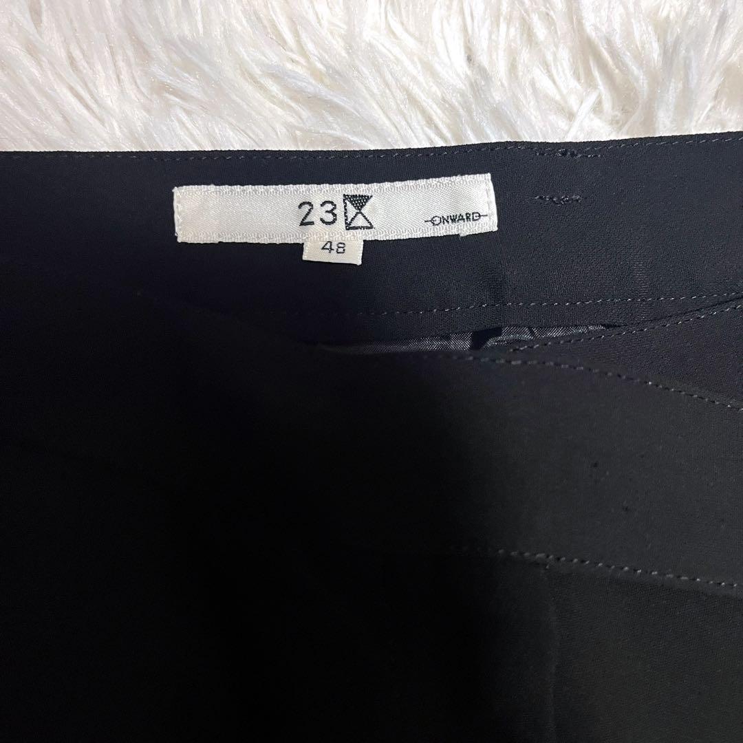 【大きいサイズ】23区 パンツスーツ セットアップ ブラック 50 シングル 黒