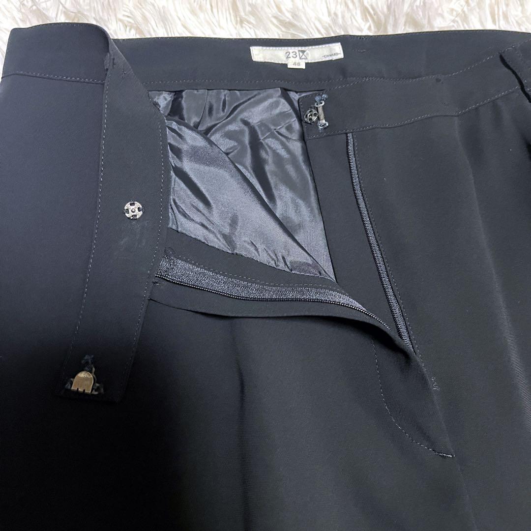 【大きいサイズ】23区 パンツスーツ セットアップ ブラック 50 シングル 黒