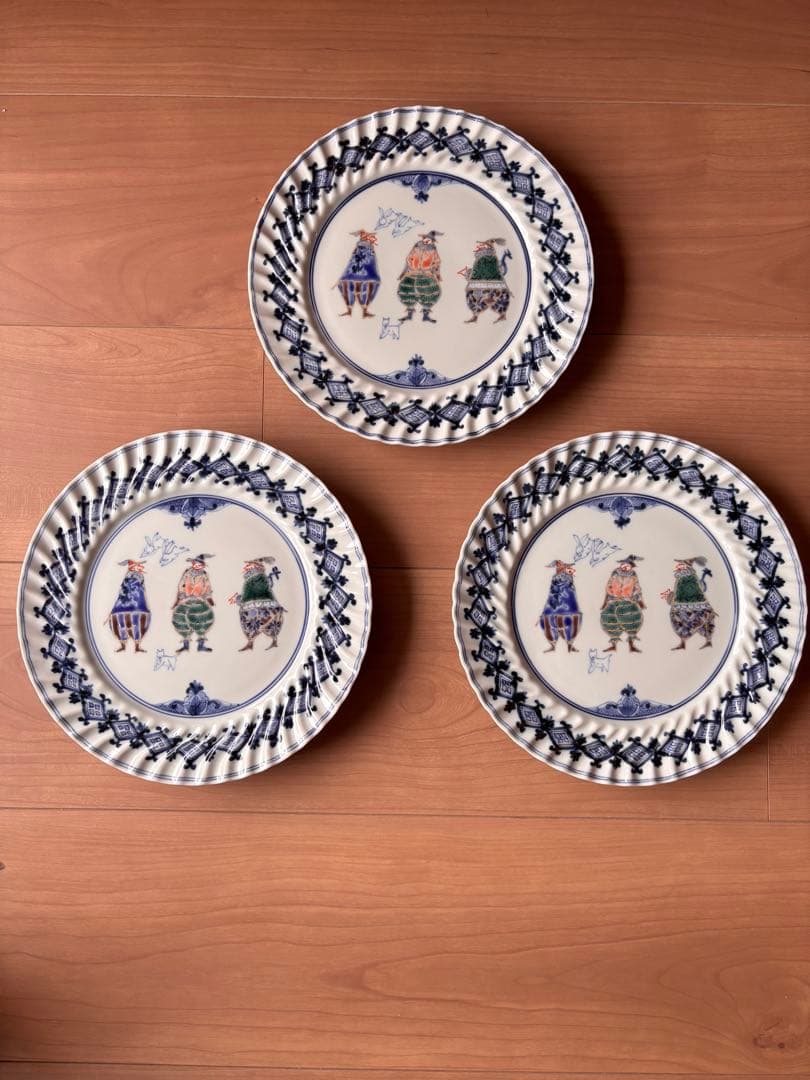 山本長左　異邦人　ケーキ皿　3枚