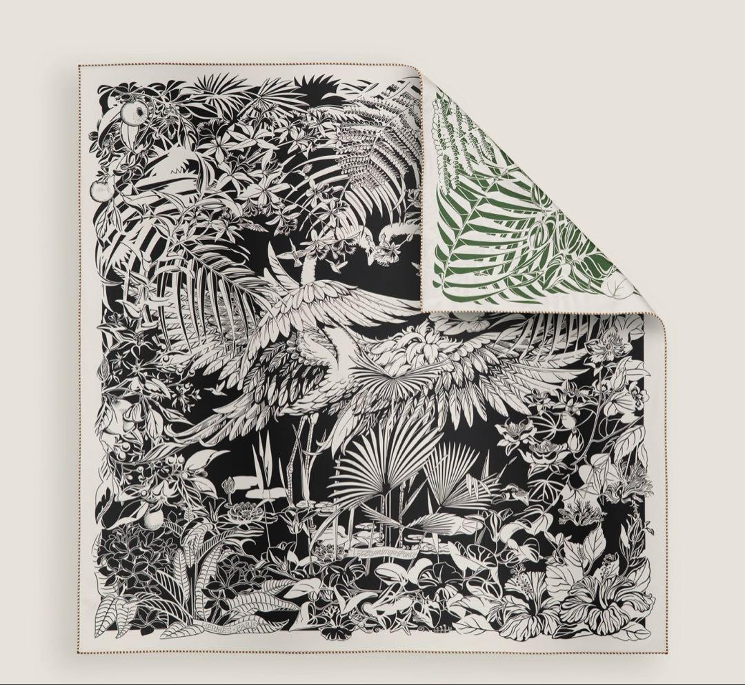 エルメスカレ ダブルフェイス90 《フラミンゴ・パーティー》新品￥108,900