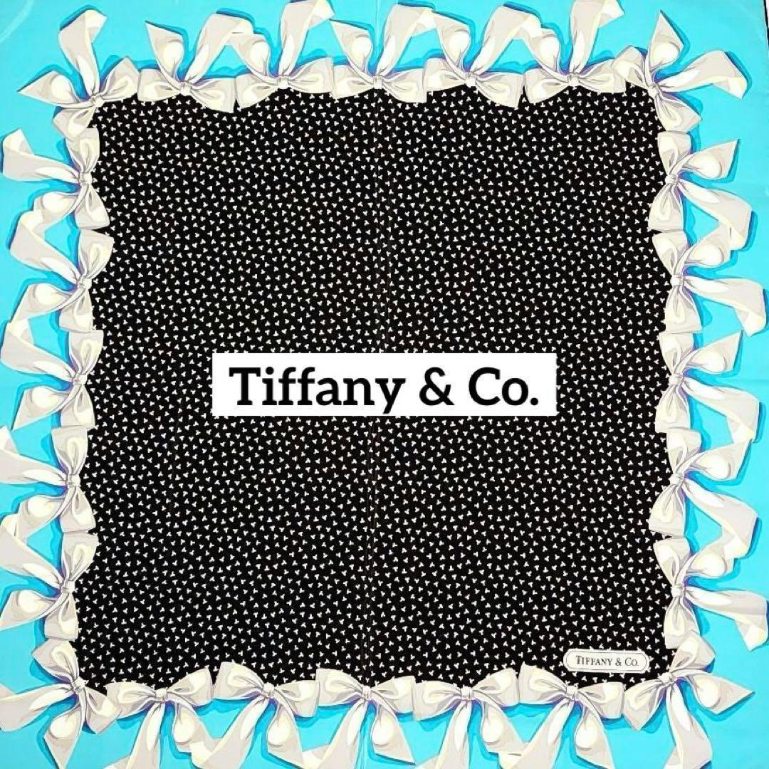 ☆Tiffany & Co.☆ スカーフ 大判 リボン Tロゴ スカイブルー