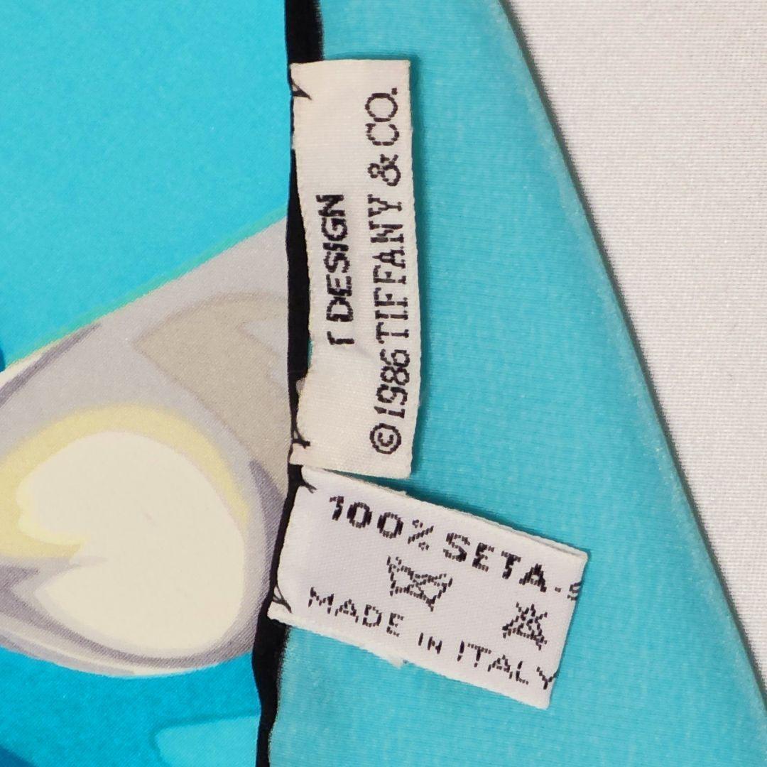 ☆Tiffany & Co.☆ スカーフ 大判 リボン Tロゴ スカイブルー
