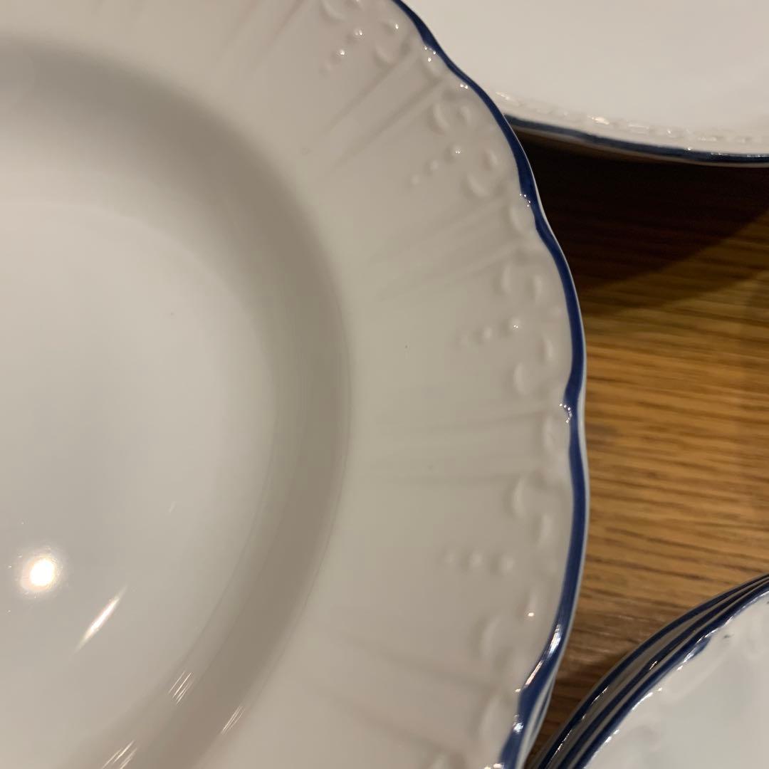 fancy CHINA 食器セット 31点 白 青縁 レトロ　大人数　パーティー