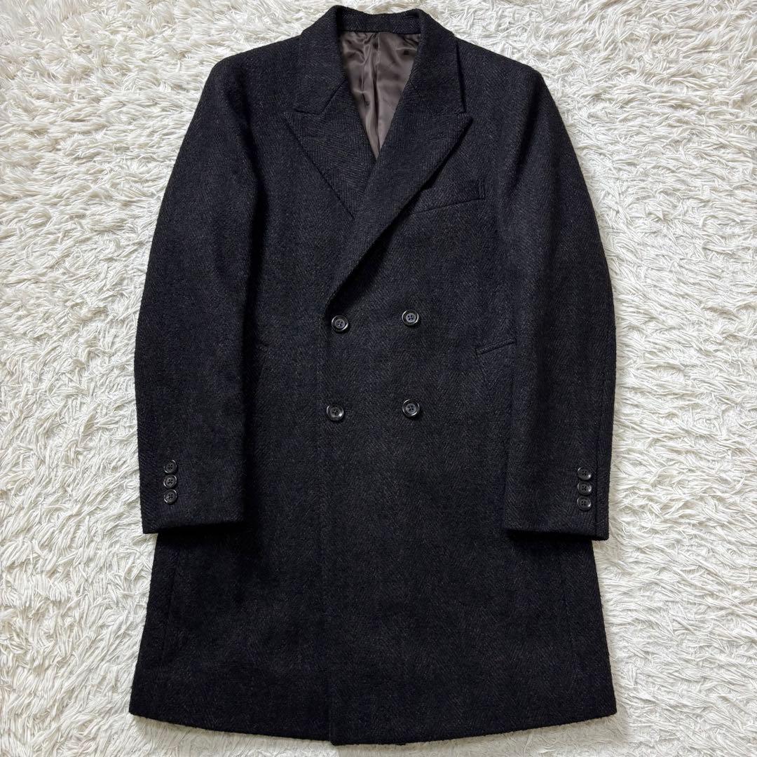 TAKEO KIKUCHI ダブルチェスターコート ヘリンボーン ブラウン 2