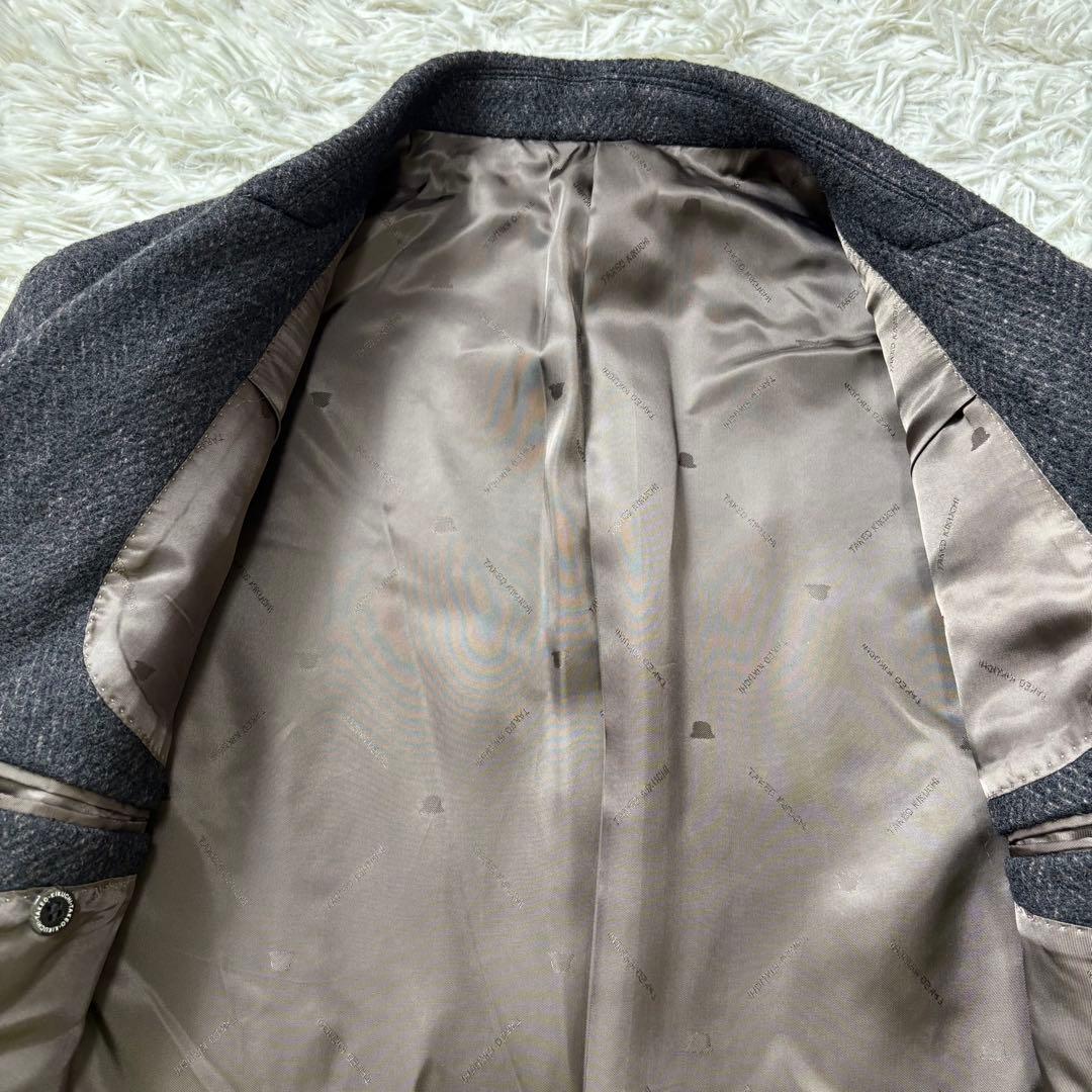 TAKEO KIKUCHI ダブルチェスターコート ヘリンボーン ブラウン 2