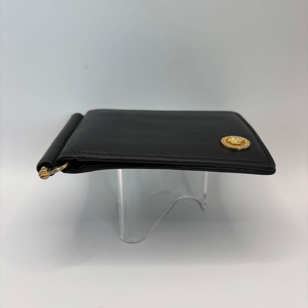 versace 二つ折り財布　マネークリップ　ブラック　メデューサ　ロゴ