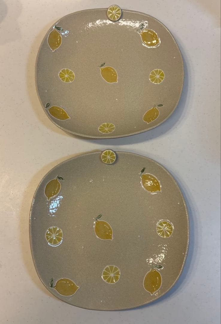 【新品未使用】中村佳菜子　陶器　皿　大皿　レモン　檸檬　れもん　プレート