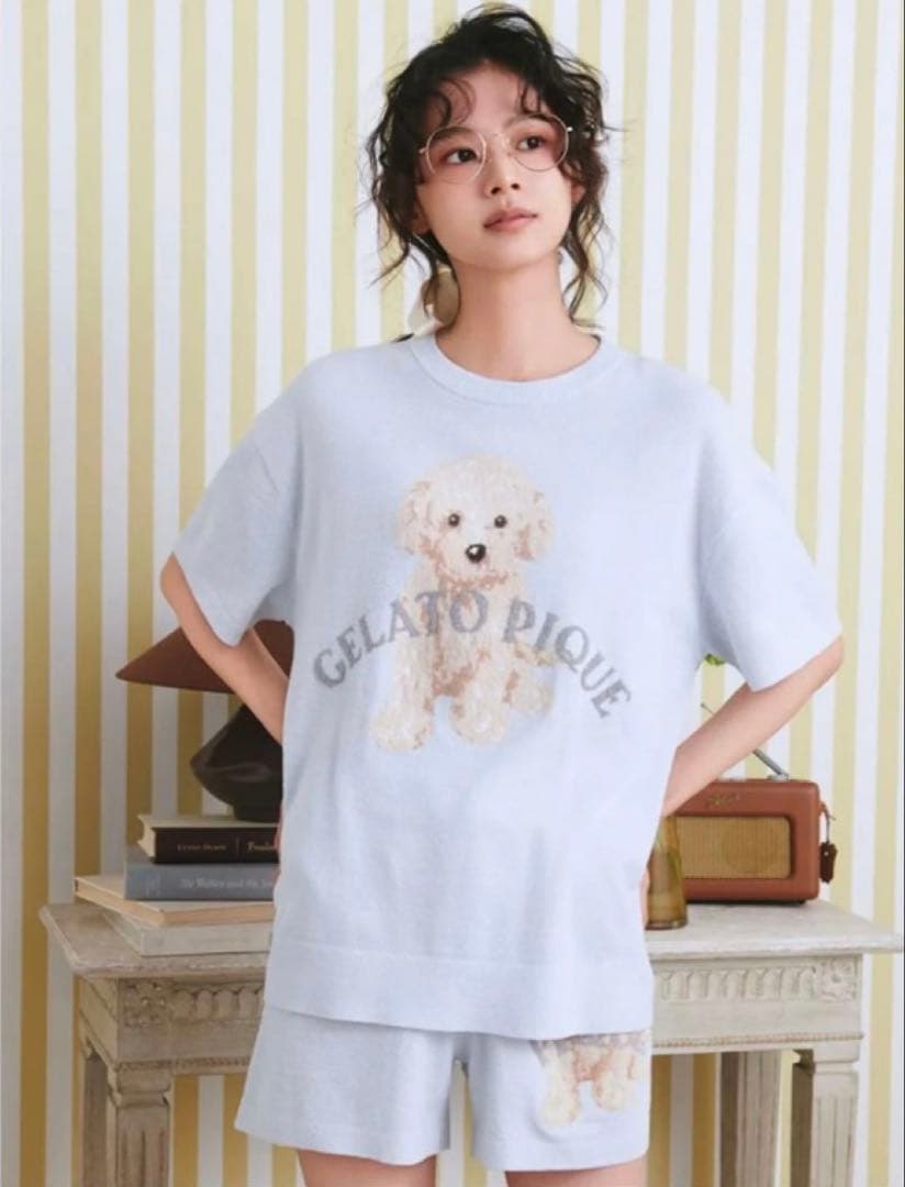 ジェラートピケ トイプードル ルームウェア 上下セット❁