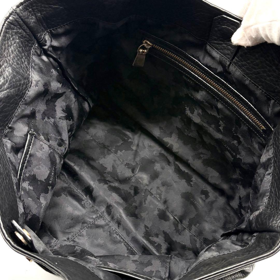 【極美品】アニアリ トートバッグ レザー 肩掛け A4可 チャーム付き ブラック