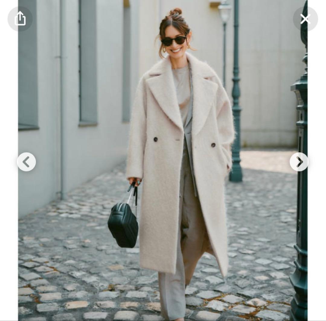 uncrave WHITE シャギー　オーバーコート　モヘア　　チェスター