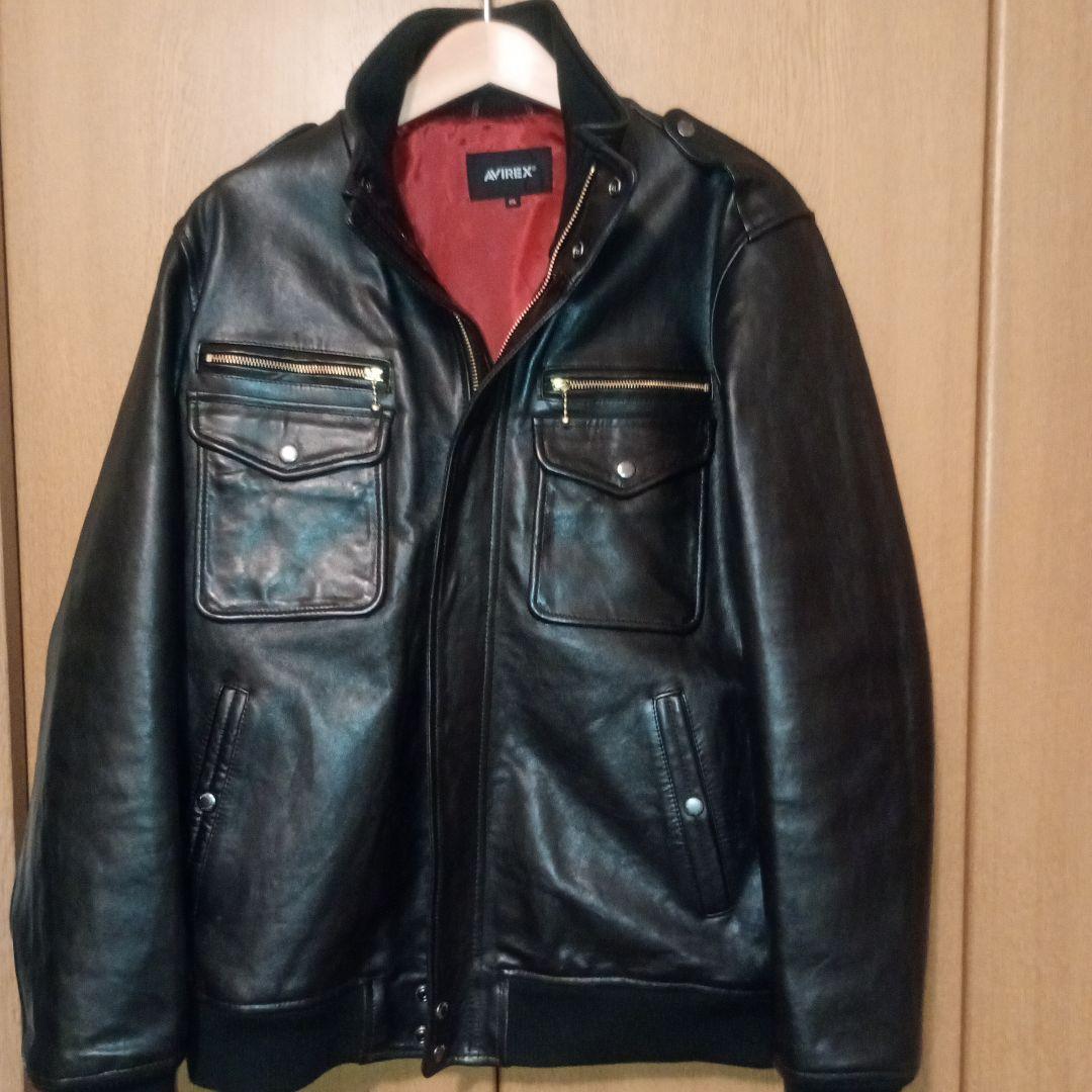 黒艶レザー希少サイズ！アメリカ空軍　ミッドゾーンジャケット　アビレックス　羊革