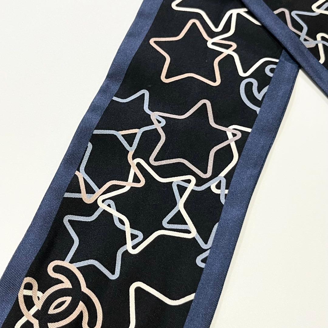 希少✨美品✨CHANEL シャネル　ヘアバンド　スカーフ　ココマーク　スター柄