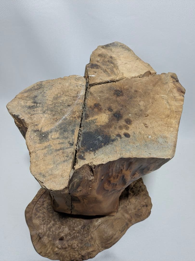 一点もの　天然木　銘木　テーブル　瘤杢　花台　アンティークインテリア 木製