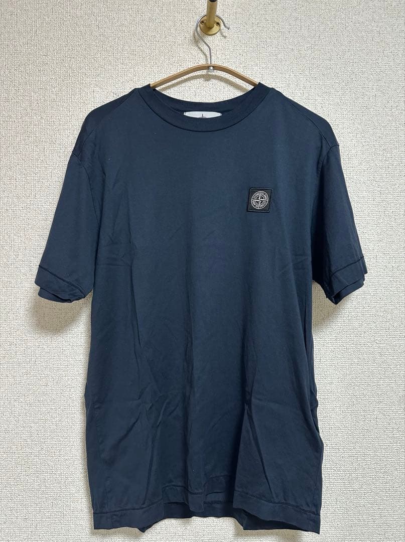 STONEストーンアイランド スリムフィットTシャツ ネイビーブルー