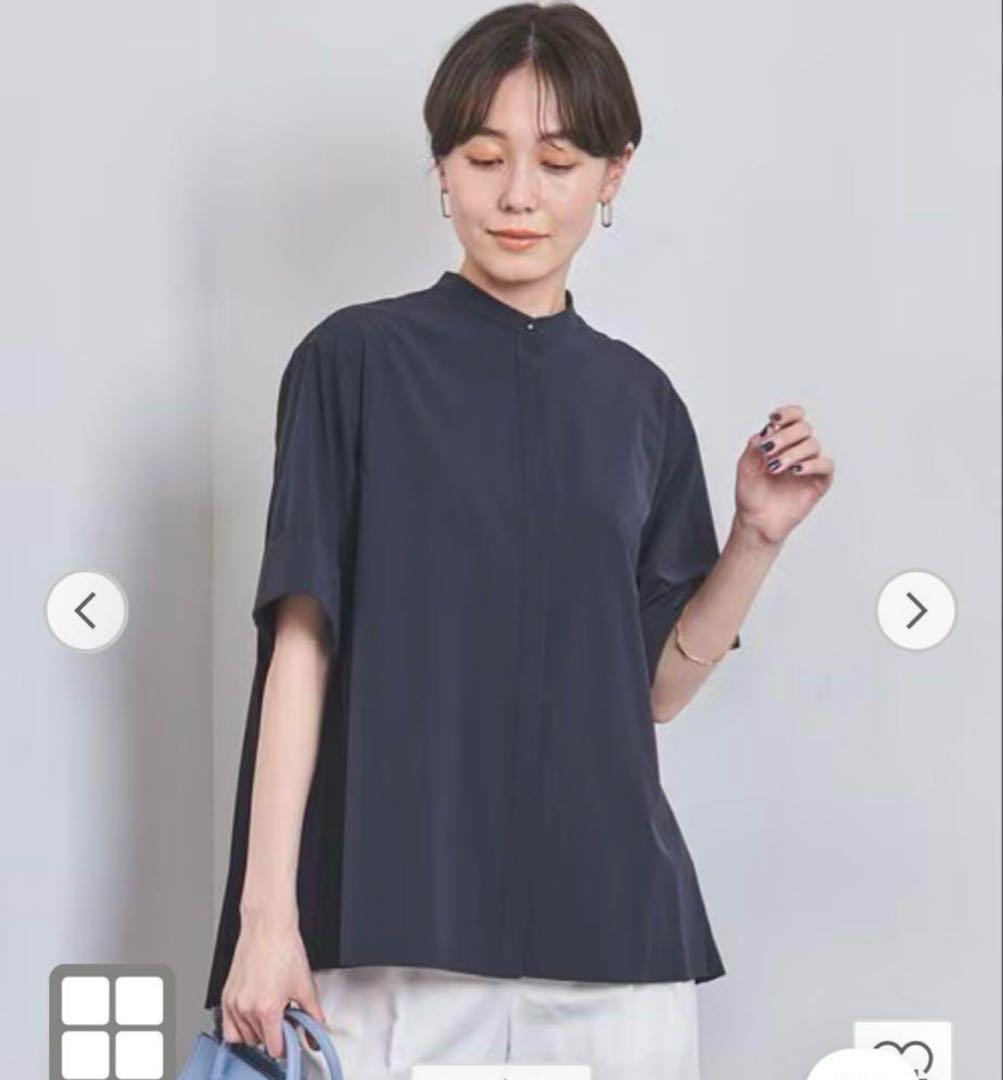 ユナイテッドアローズ　バックプリーツ 五分袖 ブラウス