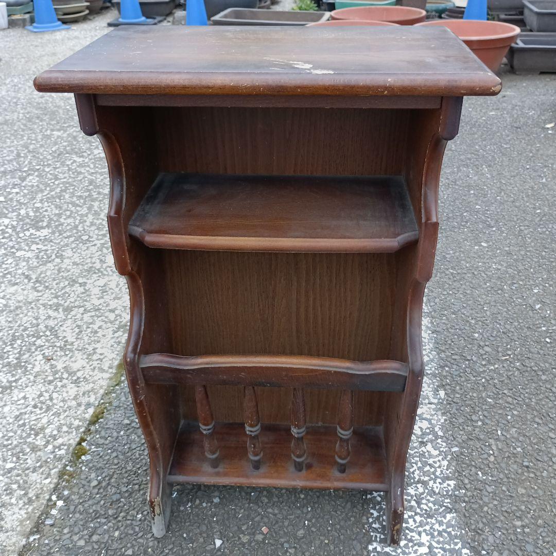 3080）Karimokuカリモク家具　電話台 花台　飾り台　昭和レトロ