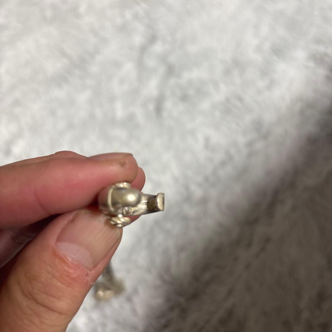 シルバー チェーンブレスレット ベル型チャーム付き