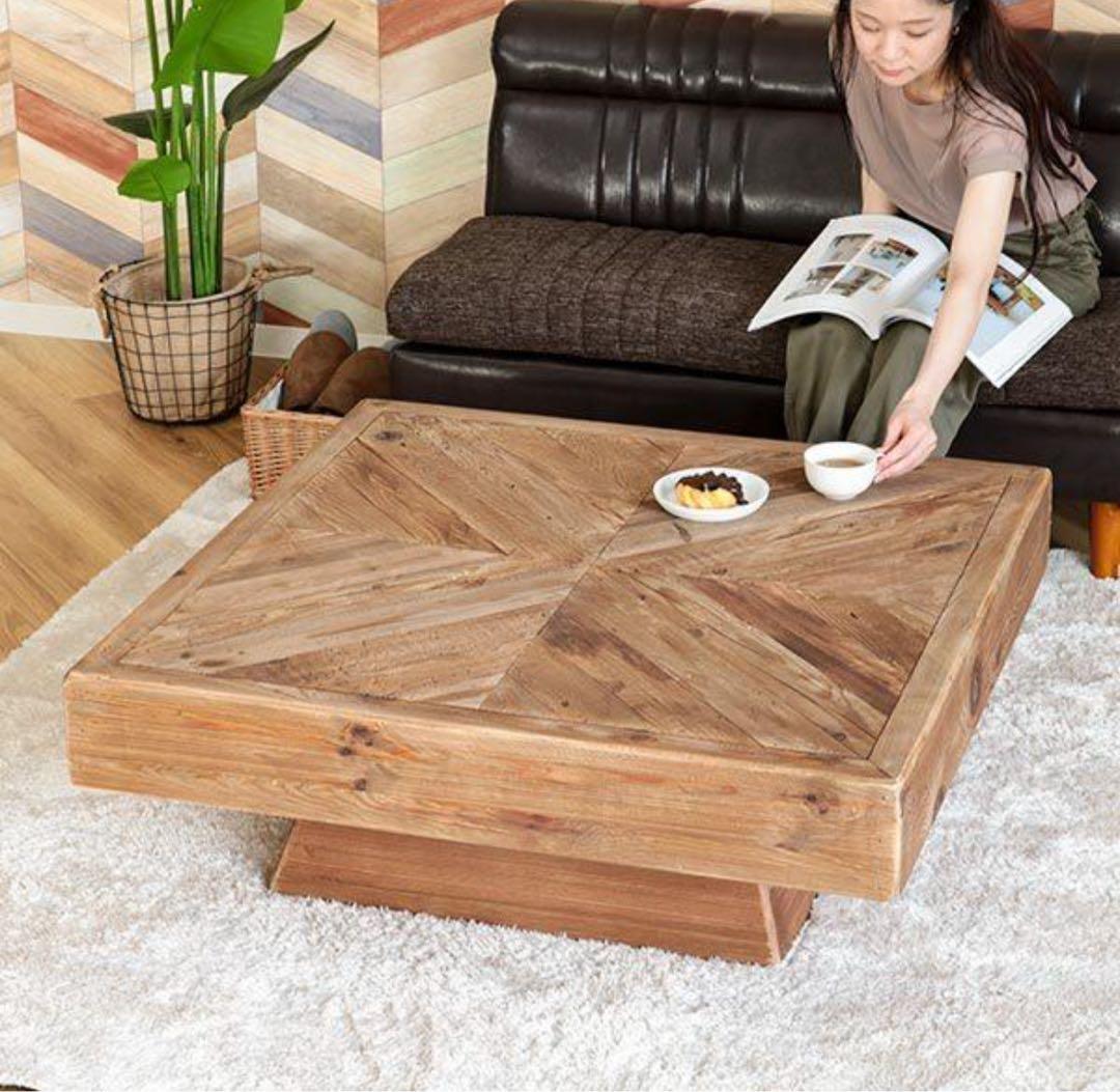 パイン古材 大型センターテーブル 100cm