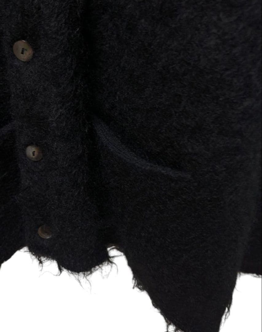 STEP AHEAD ブラック Vネック モヘアカーディガン L