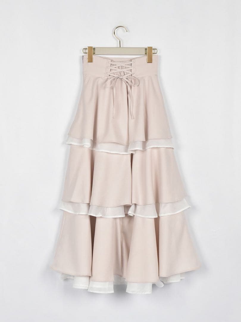 An MILLE シフォンレイヤードフリルスカート　チェック