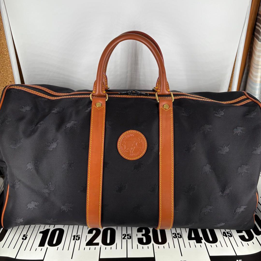 ✨美品✨ハンティングワールド ボストンバッグ ナイロン×レザー ブラック