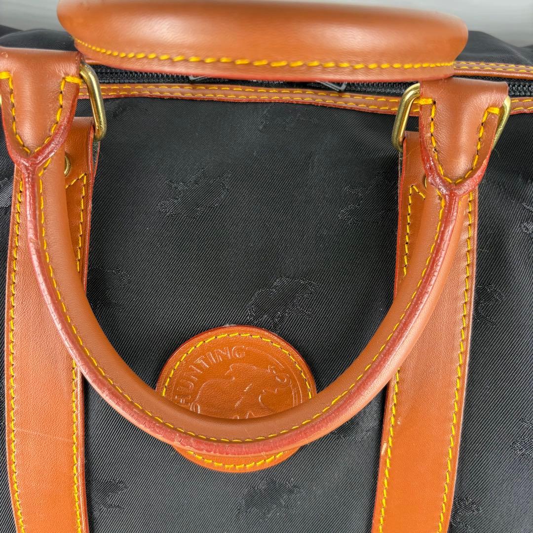 ✨美品✨ハンティングワールド ボストンバッグ ナイロン×レザー ブラック