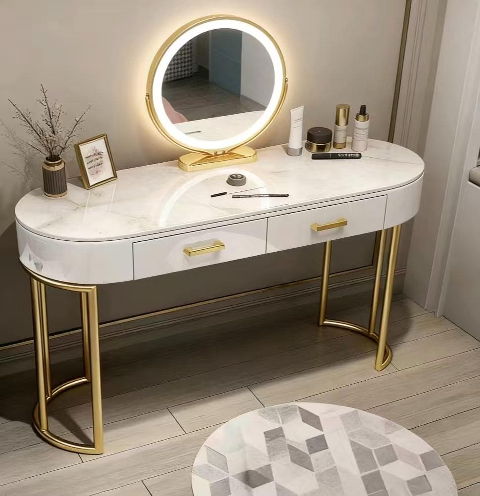 【三色変化LEDミラー 】ホワイトドレッサー訳あり品201-100-02