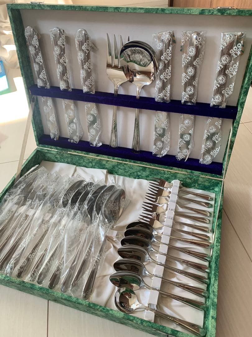 希少　美品　昭和初期モデル　ラッキーウッド　カトラリーセット 33点　レトロ