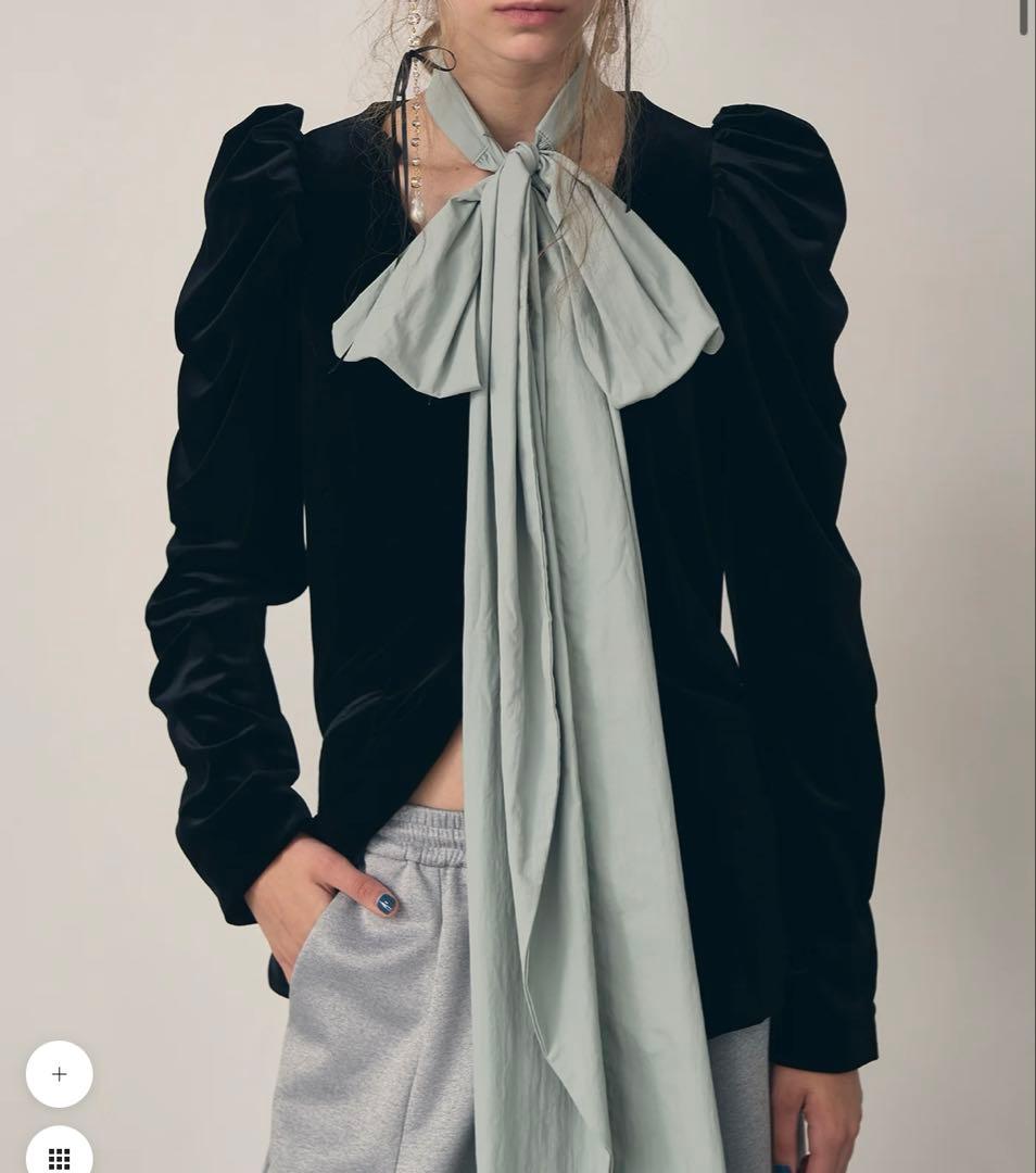 LA BELLE ETUDE クラシカルベロアパフスリーブJK black