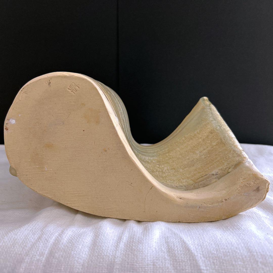 結晶釉薬のモダンな陶器花瓶　　オブジェ