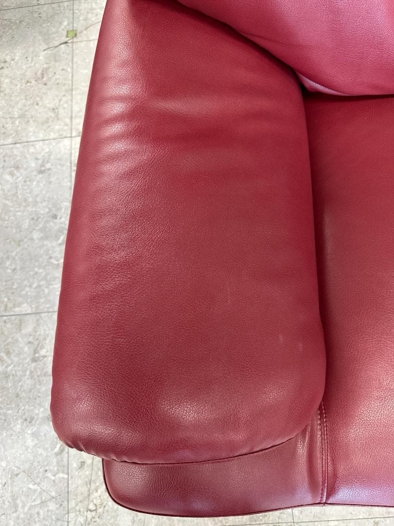 2人掛けソファ　合皮　レッド