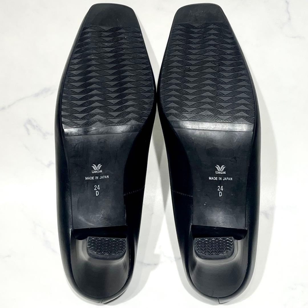 未使用級☆ワコール サクセスウォーク スクエアトゥ 5cmヒールパンプス 24D