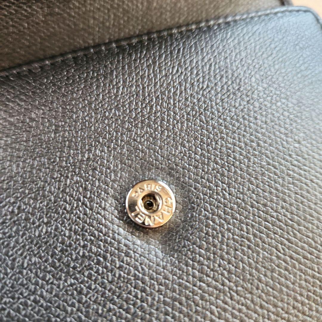 CHANELココボタン 三つ折り財布 ブラックレディース